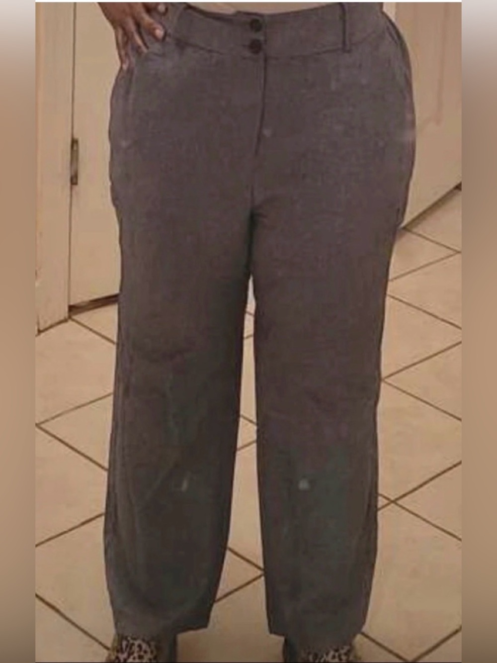 SHEIN Men's Dark Gray Straight-Leg Dress Pants (2xl)